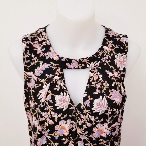 Women's Floral Print Keyhole Dress, XS - Picture 2 of 5